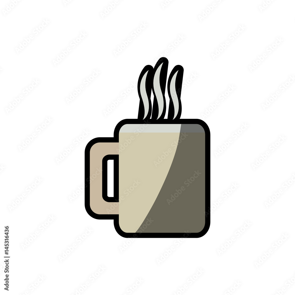 coffee mug beverage break shadow vector illustration eps 10