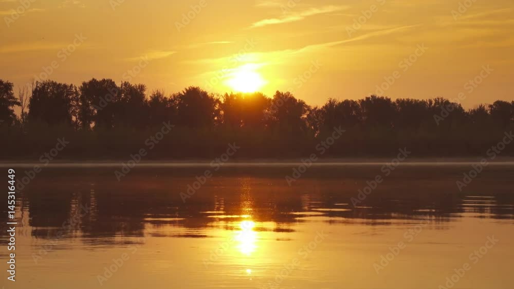 Landscape with sunrise over big river, 4k
Landscape with sunrise over big river, 4k