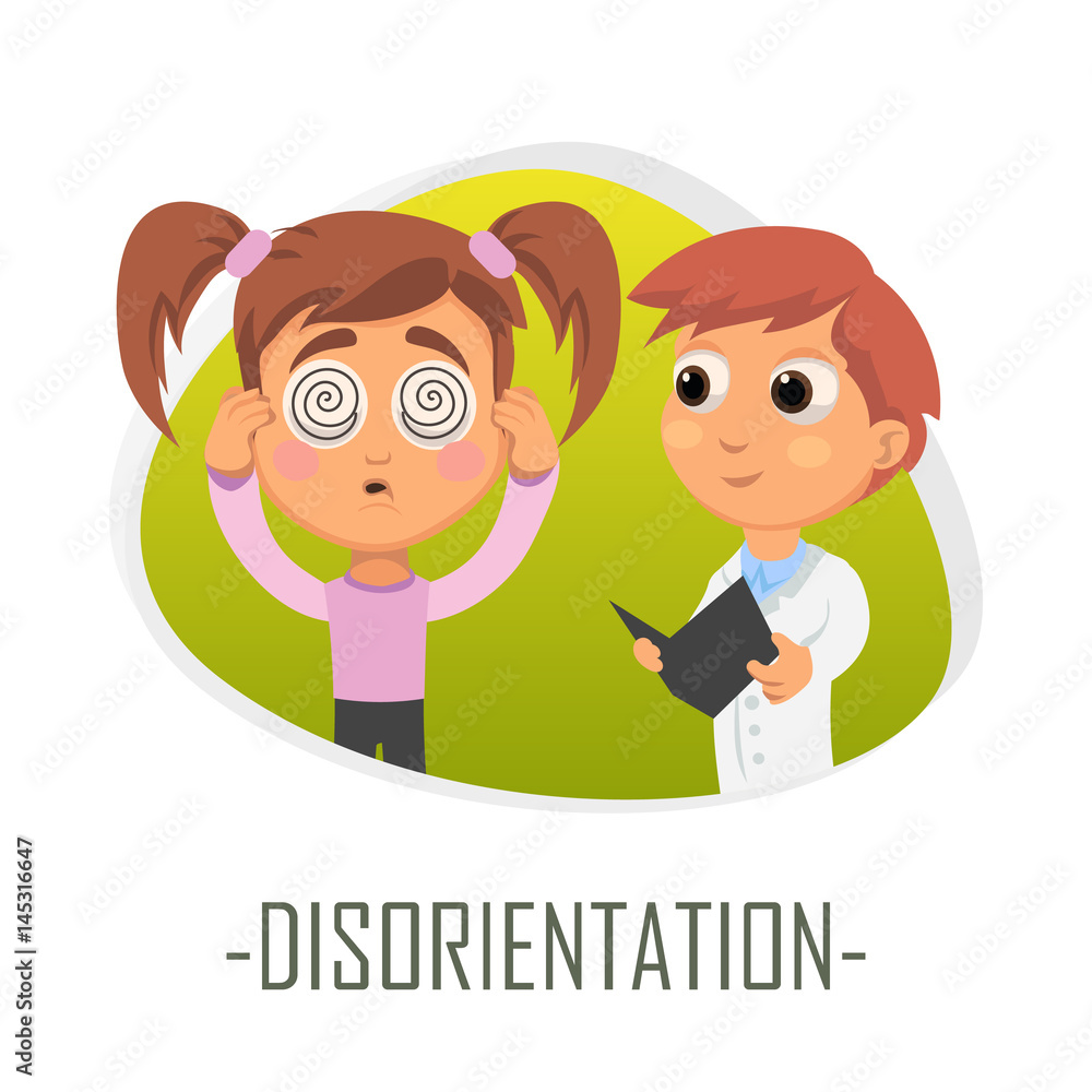 Disorientation medical concept. Vector illustration. Disorientation medical concept. Vector illustration.