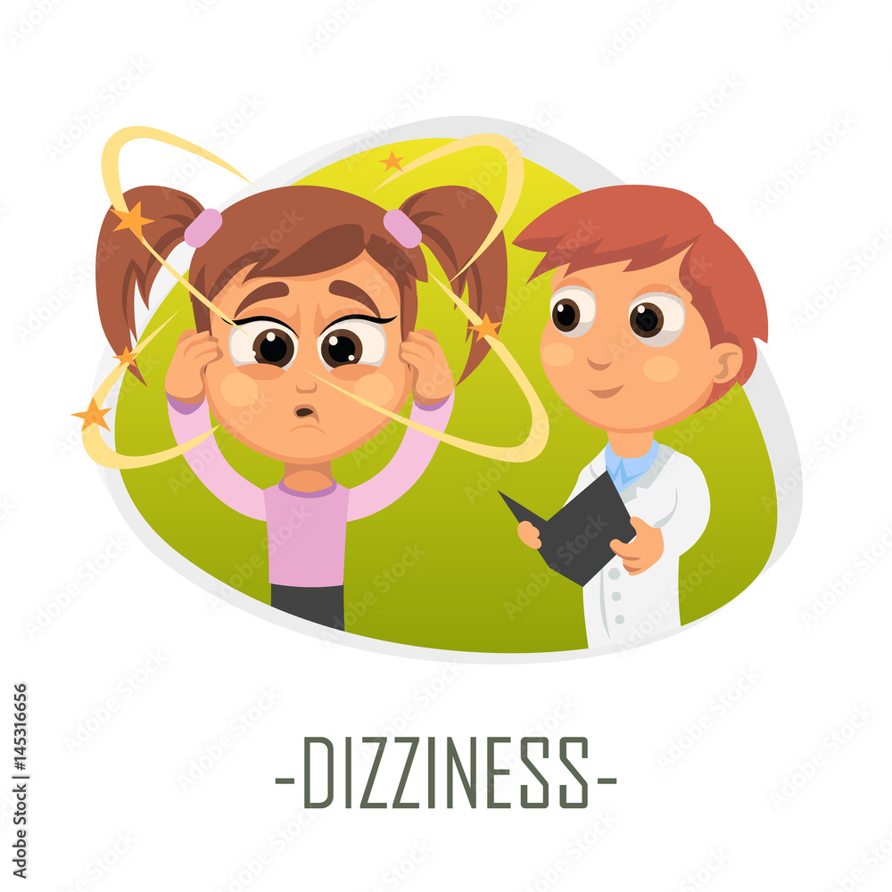 Dizziness medical concept. Vector illustration. Dizziness medical concept. Vector illustration.
