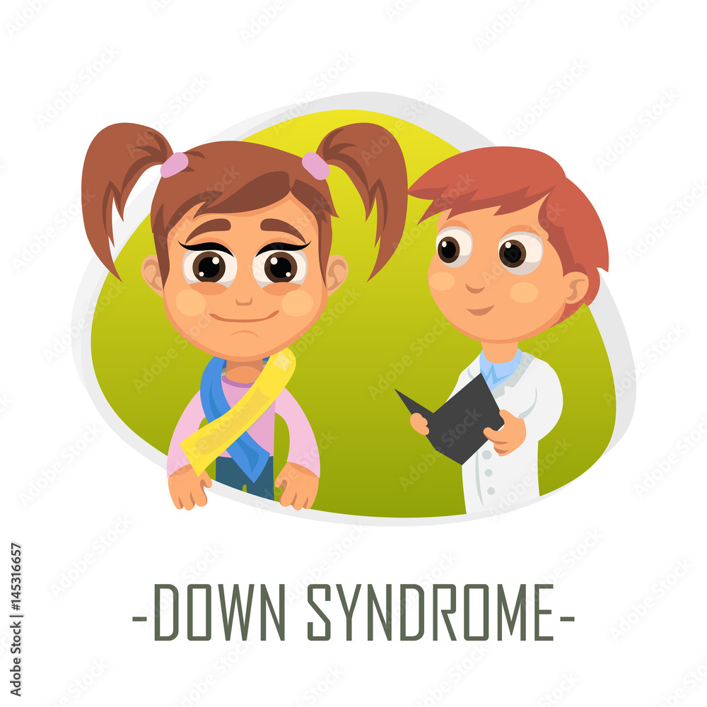 Down syndrome medical concept. Vector illustration. Stock Vector | Adobe Stock Down syndrome medical concept. Vector illustration. Stock Vector | Adobe Stock