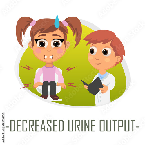 Decreased urine output medical concept. Vector illustration.