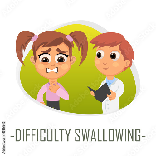 Difficulty swallowing medical concept. Vector illustration.