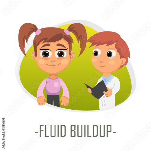 Fluid buildup medical concept. Vector illustration.
