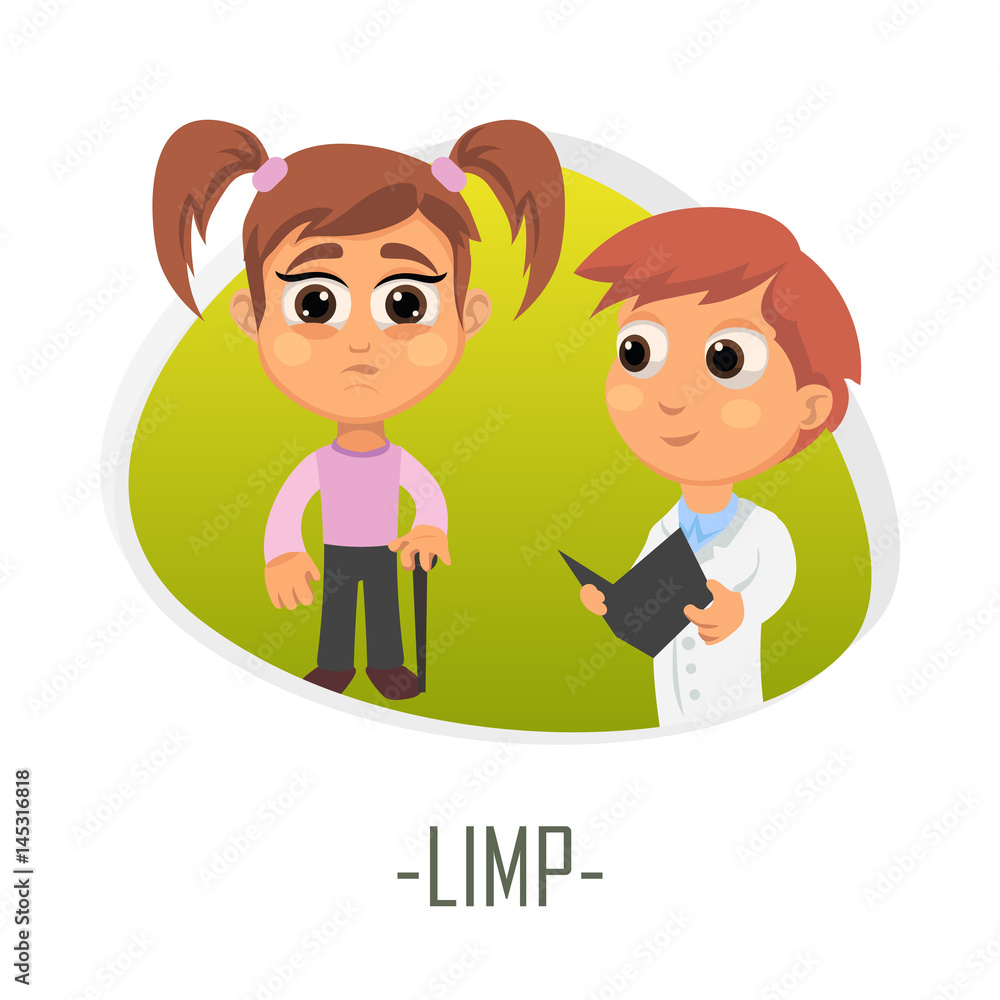 Limp medical concept. Vector illustration. Limp medical concept. Vector illustration.
