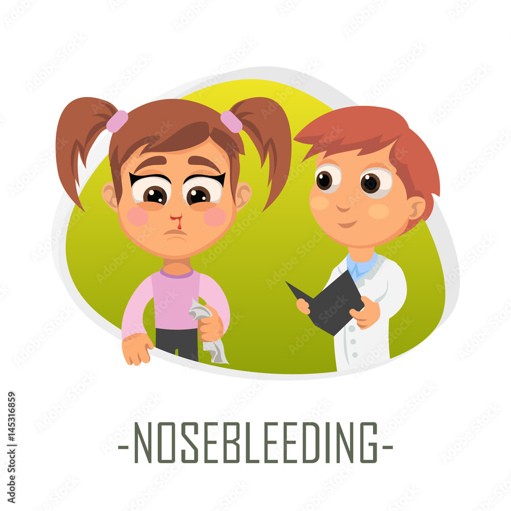 Nose bleeding medical concept. Vector illustration. Nose bleeding medical concept. Vector illustration.