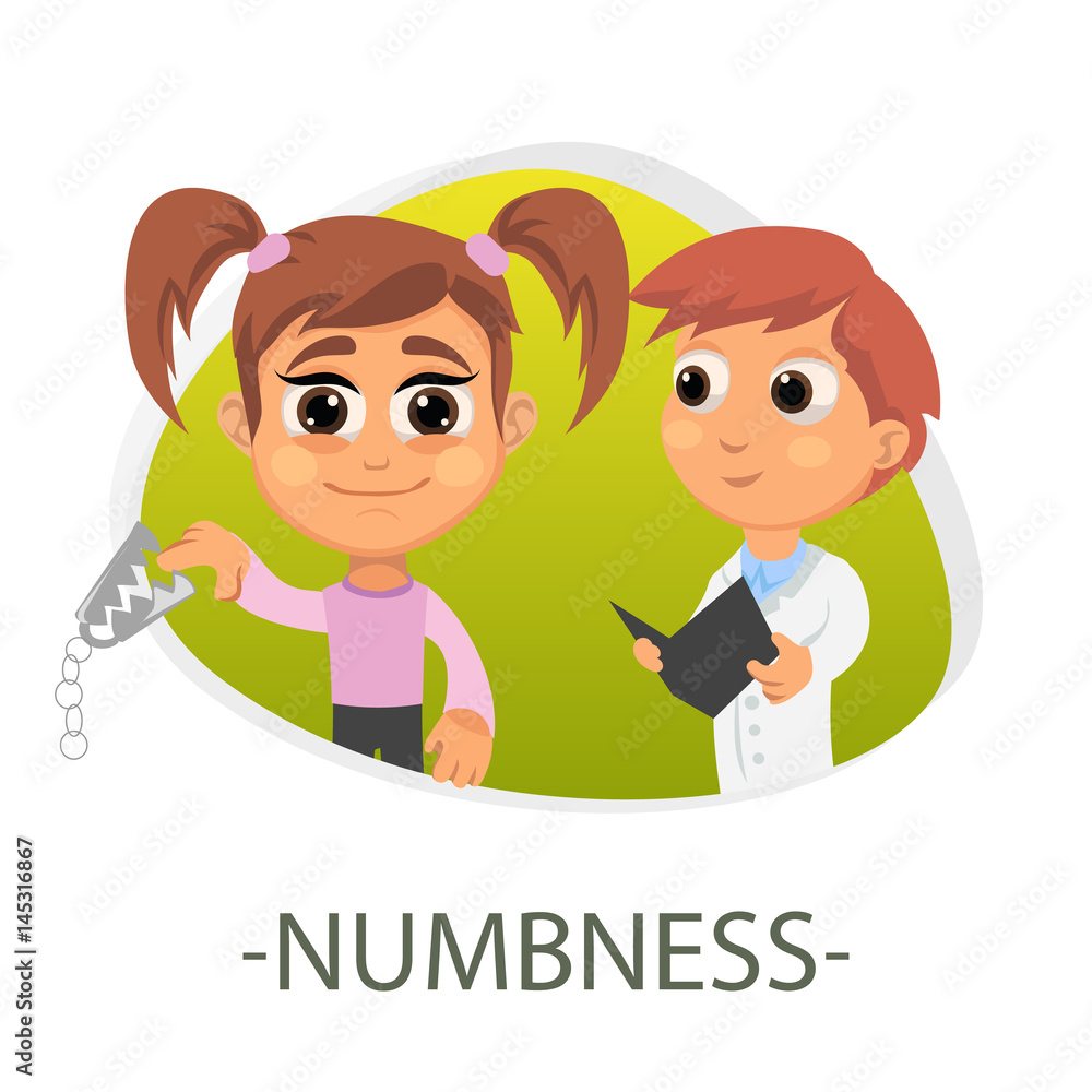 Numbness medical concept. Vector illustration. Numbness medical concept. Vector illustration.