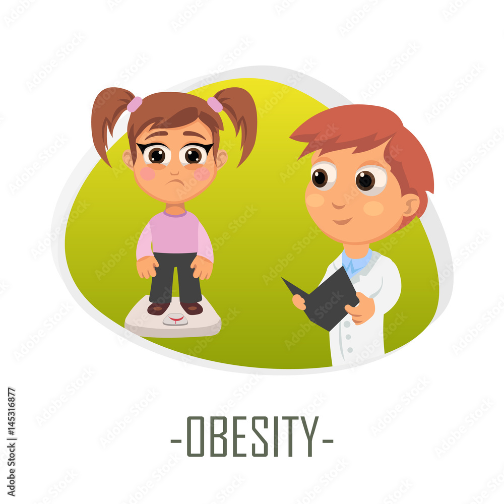 Obesity medical concept. Vector illustration. Obesity medical concept. Vector illustration.