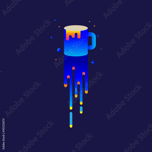 icon glass rainbow Beautiful colorful Light illustration sign symbol  for web, modern design vector on blue background. logo.