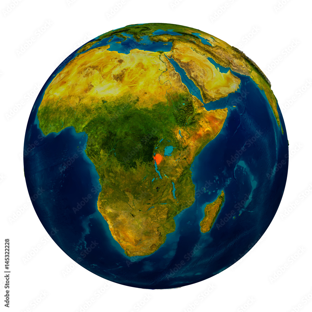 Burundi highlighted on globe Burundi highlighted on globe