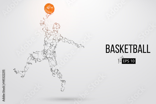 Silhouette of a basketball player. Vector illustration
