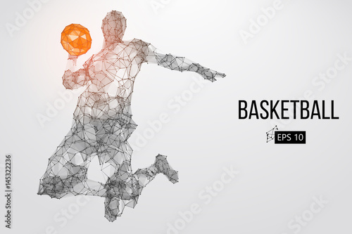 Silhouette of a basketball player. Vector illustration