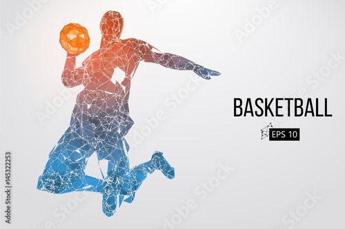 Silhouette of a basketball player. Vector illustration