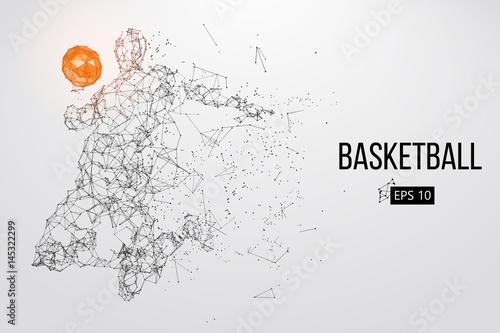 Silhouette of a basketball player. Vector illustration