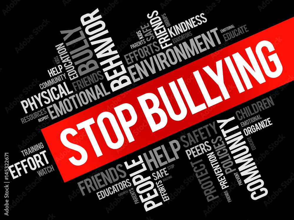 Page De Garde Bullying Stop Bullying word cloud collage, social concept background เวกเตอร์