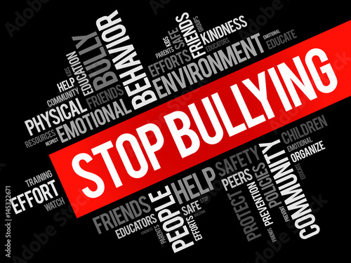 Stop Bullying word cloud collage, social concept background