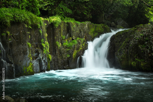 Waterfall at Kikuchi Gorge  Kumamoto  Japan