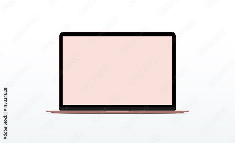 Laptop with blank computer screen. Mock up. 3d illustration Laptop with blank computer screen. Mock up. 3d illustration