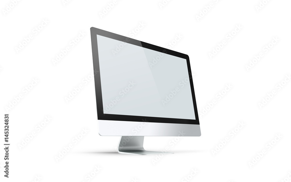 Desktop with blank computer screen. Mock up. 3d illustration Desktop with blank computer screen. Mock up. 3d illustration