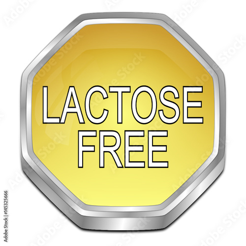 Lactose free Button - 3D illustration