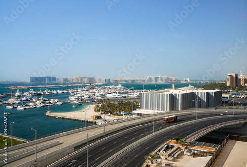 Dubai. Summer 2016. View from the outskirts of Dubai Marina the Arabian Gulf and the construction of new modern facilities.   © sablinstanislav