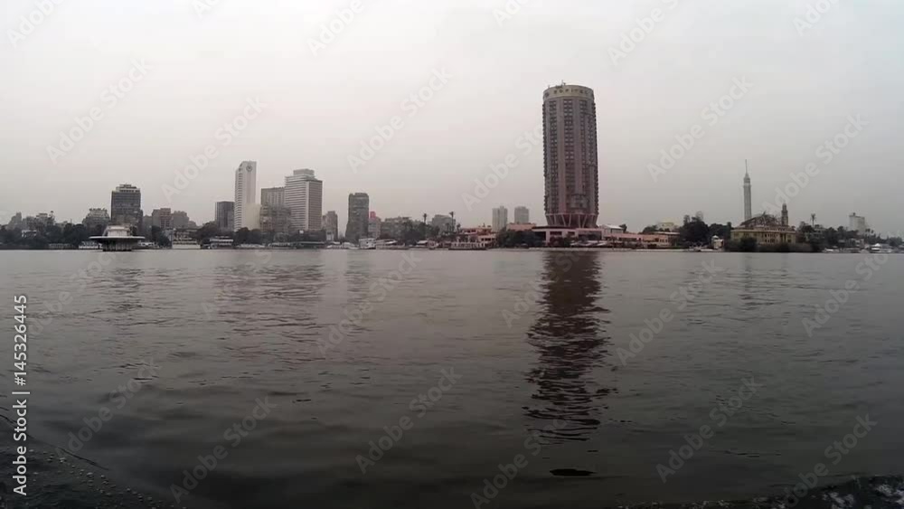 Cairo Egypt view from boat sailing on Nile river Cairo Egypt view from boat sailing on Nile river