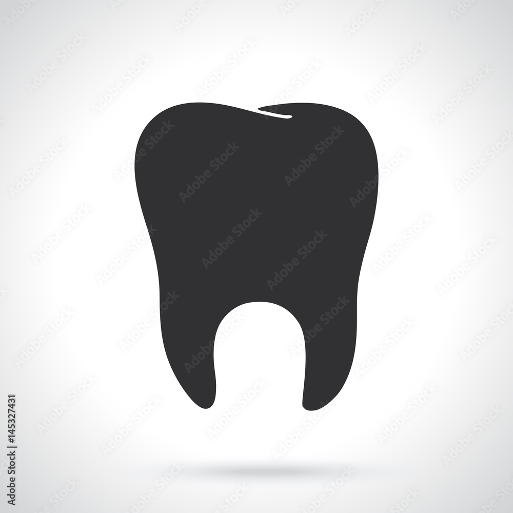 Vector illustration. Silhouette of human tooth. Oral hygiene symbol. Patterns elements for greeting cards, wallpapers