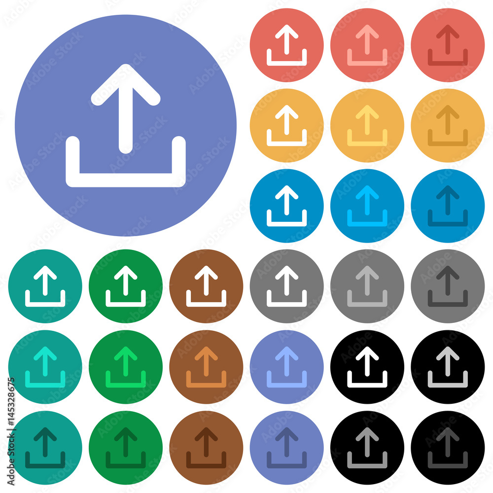 Upload symbol round flat multi colored icons Upload symbol round flat multi colored icons