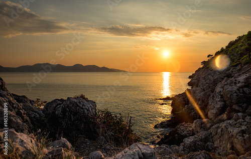 Amazing landscape of sunset over the sea