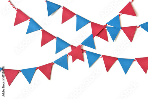 Bunting paper cut on white background - isolated