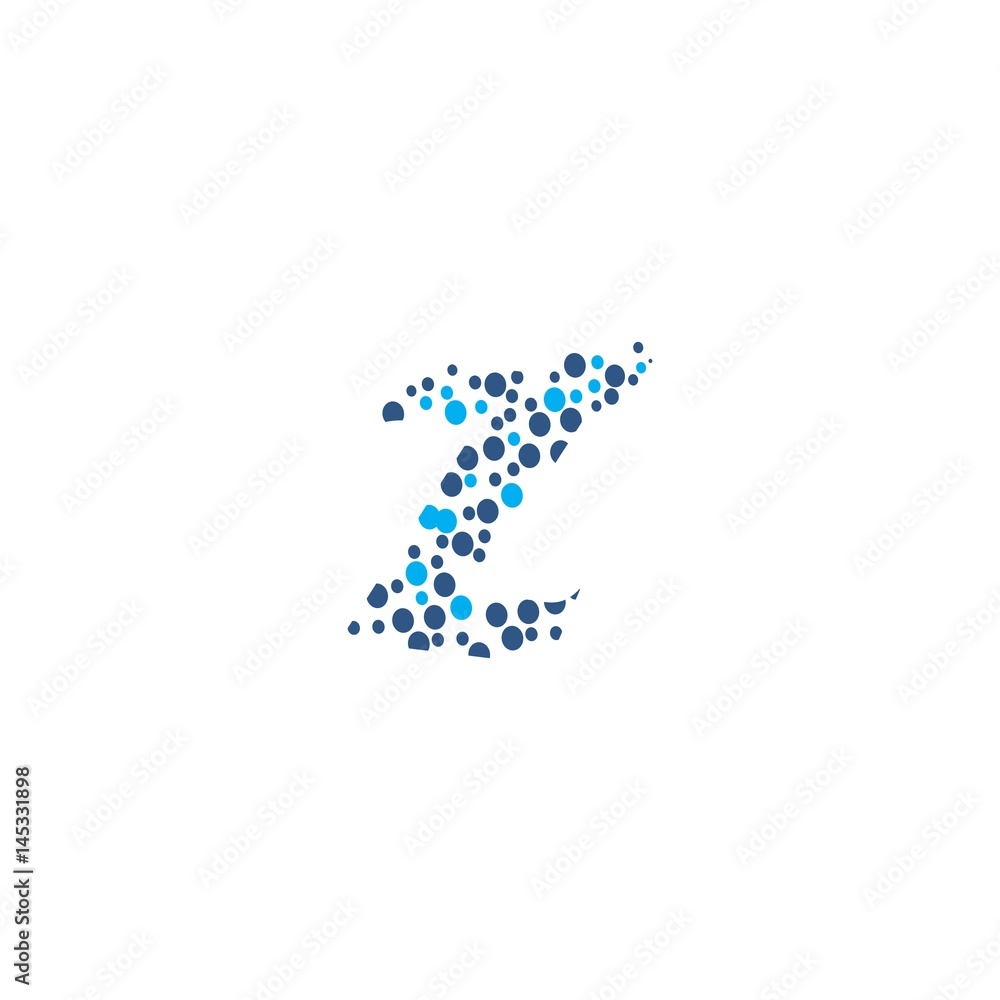 abstract dot bubble Z logo abstract dot bubble Z logo