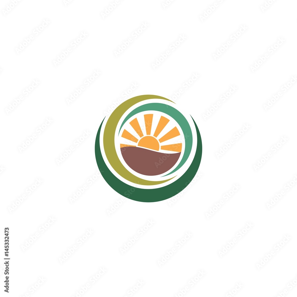 abstract green landscape icon logo abstract green landscape icon logo