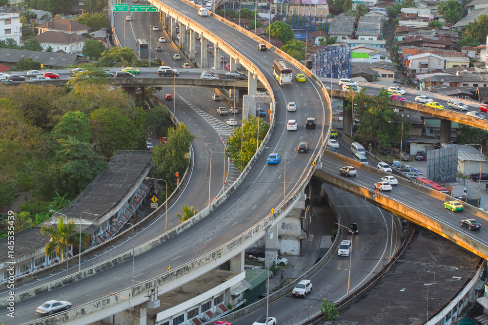 Naklejka premium automobile congestion in the morning rush hour