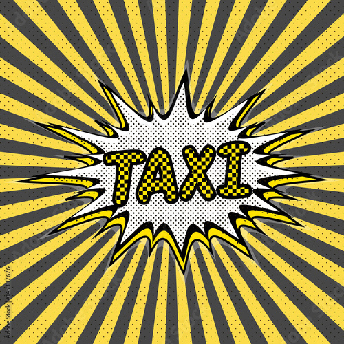 Pop art background taxi service