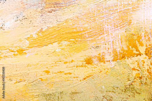 Obraz streszczenie grunge ręcznie malowane tła z wyrazistymi żółtymi pociągnięciami