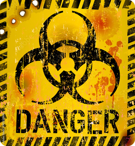 virus alert or warning sign, vector illustration