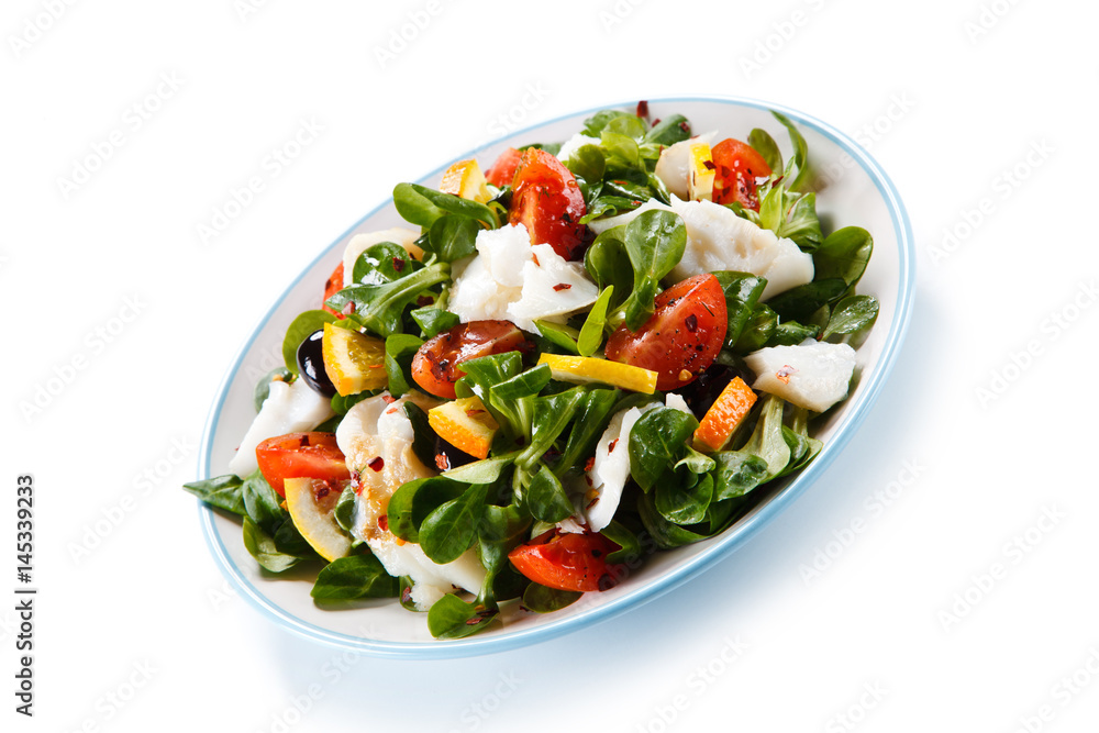 Salad with grilled fish 