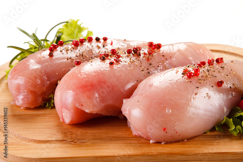 Fresh raw chicken fillets