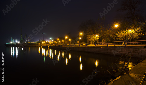 City embankment at night