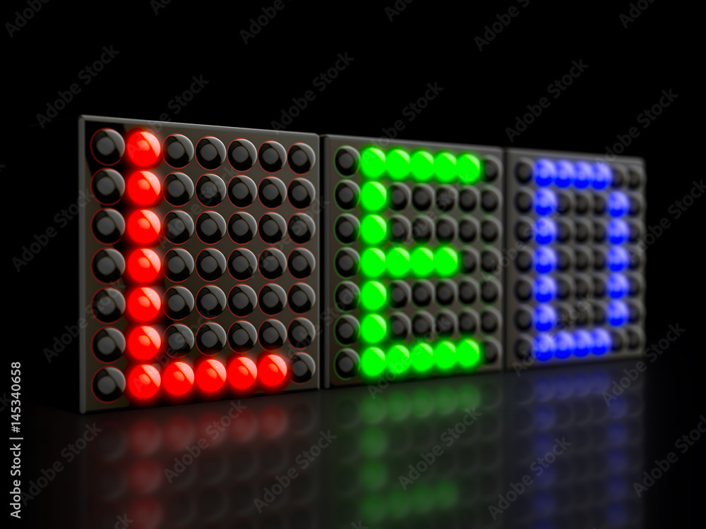 RGB LED text or RGB led display glowing in the dark RGB LED text or RGB led display glowing in the dark