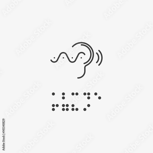 International Day of Persons with Disabilities. Outline icons of blindness and deafness.