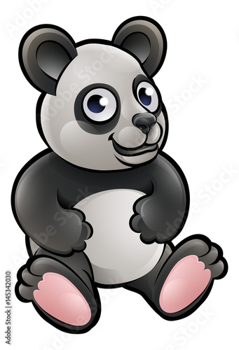 Fototapeta Naklejka Na Ścianę i Meble -  Panda Safari Animals Cartoon Character