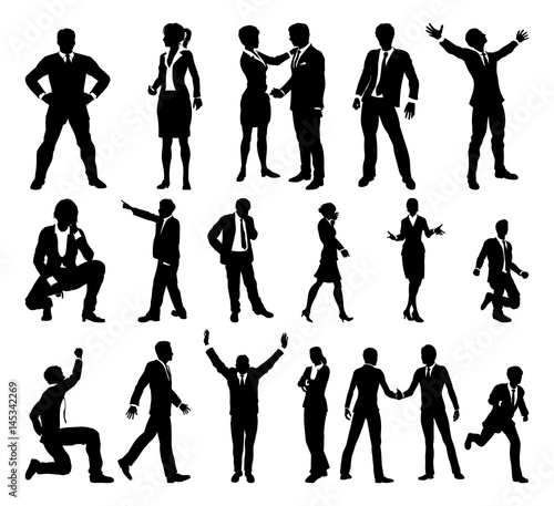 Silhouette Business People Set