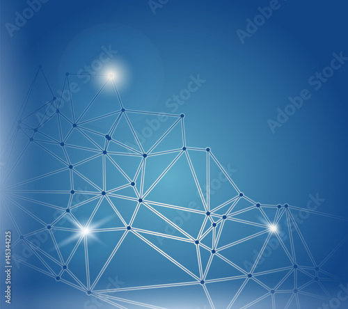 blue cyberspace polygonal vector background
