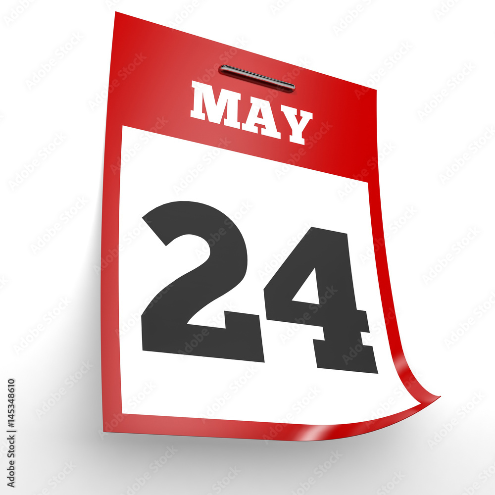 May 24. Calendar on white background. May 24. Calendar on white background.
