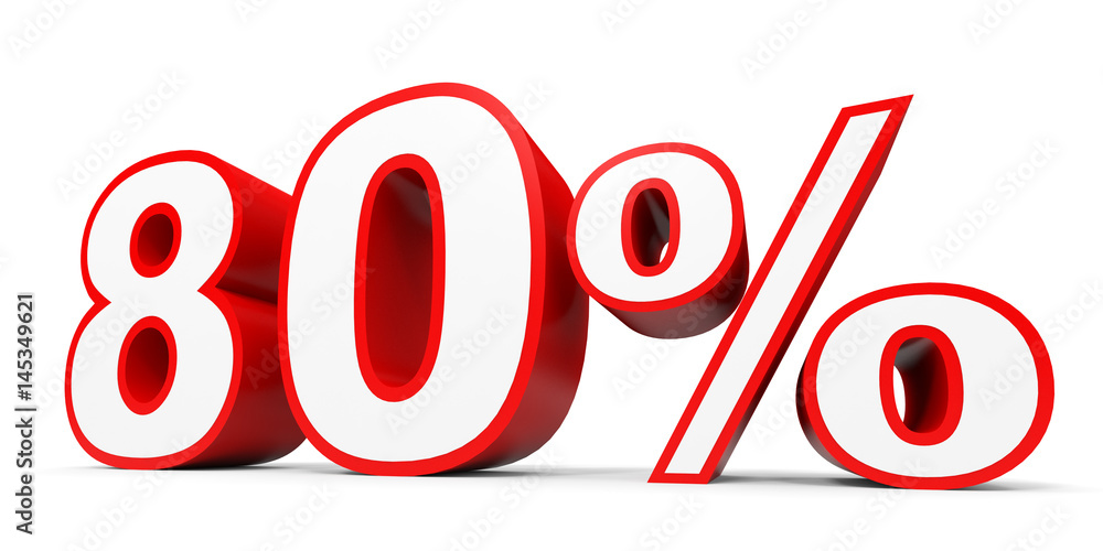 Eighty percent off. Discount 80 %. Eighty percent off. Discount 80 %.