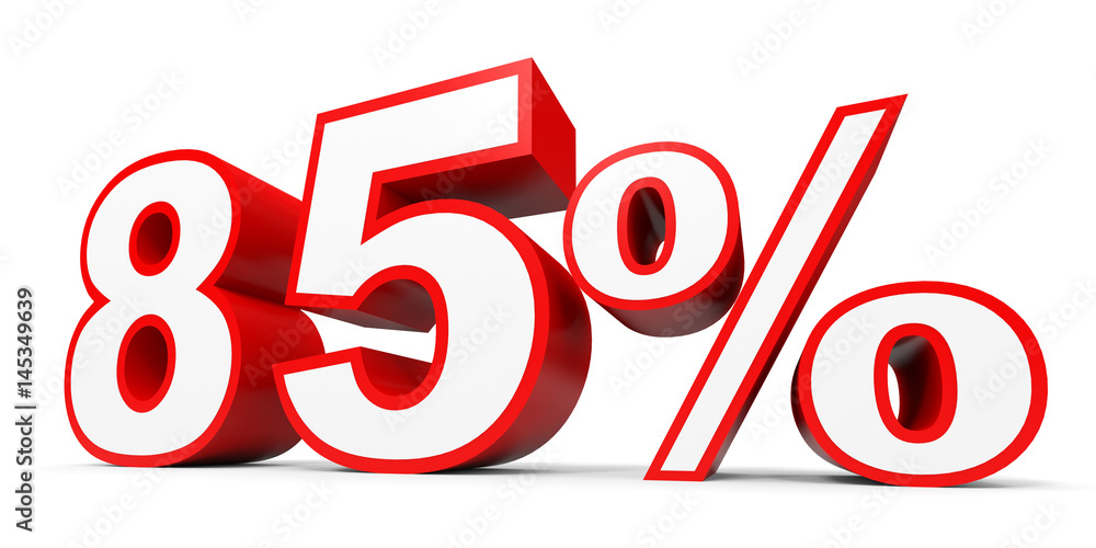 Eighty five percent off. Discount 85 %.
