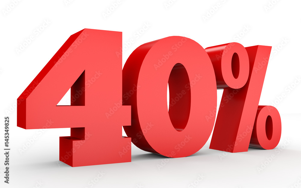 Forty percent off. Discount 40 %. Forty percent off. Discount 40 %.