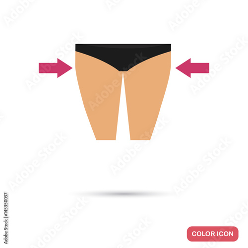 Girl with thin thighs color flat icon for web and mobile design