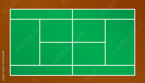 Top view of tennis court.